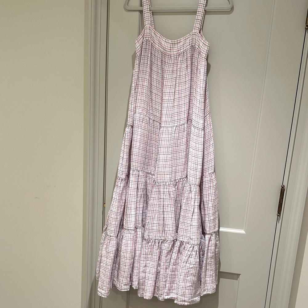Mark D Sikes white gingham Maxi Dress